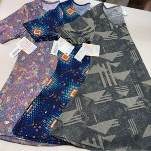 LuLaRoe - Perfect T - Multicolor Patterned Tops Trio - Size Medium - NWT